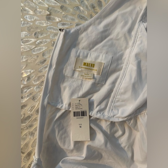 NWT** Maeve Flutter Sleeve Babydoll Dress White Size Medium Anthropologie - Picture 9 of 9